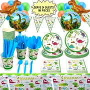 for Kids Dino Party Green Room Decorations Vantoall Dinosaur Birthday Party Supplies with Dinosaur Happy Birthday Banner and Dinosaur Pennant Banner Boys Birthday Party Decorations Baby Shower
